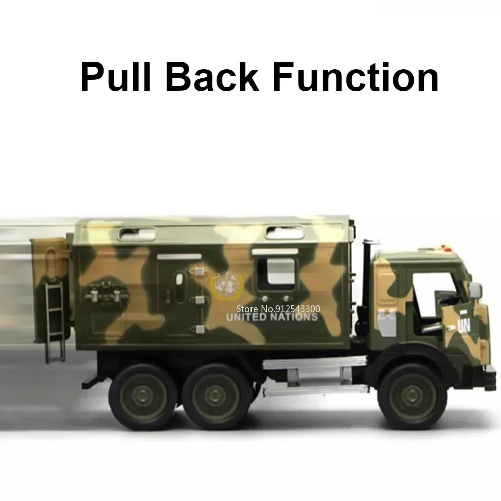 1:32 Russische Kamaz Militair Transport Truck Model Speelgoed Terugtrekken Geluid Licht Kinderen Auto Speelgoed Legering Diecast Collectie Voertuig Geschenken