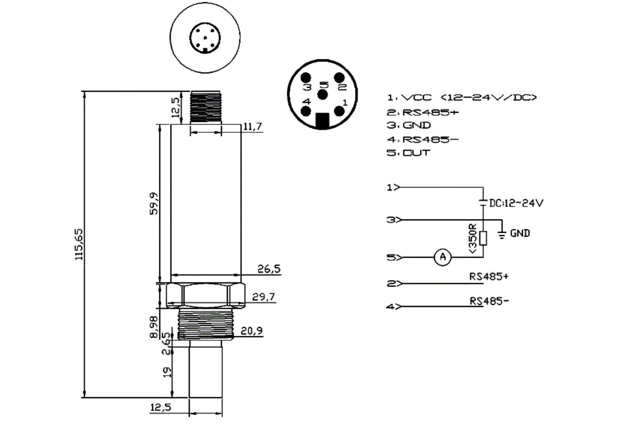 Dew Point Sensor Meter 4-20mA RS485 Threaded SS Probe Temperature Humidity Transmitter Customizable OEM ODM