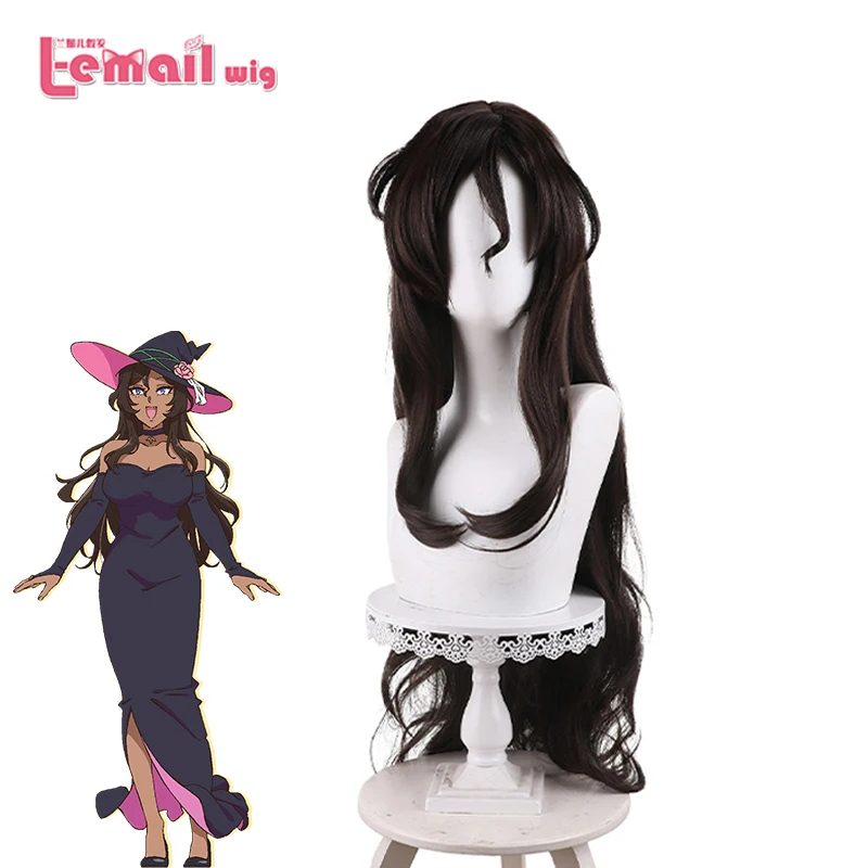 L-Email Pruik Synthetisch Haar Dekoboko Majo No Oyako Jijou Viola Cosplay Pruik 90Cm Zwart Bruin Lange Pruik Hittebestendige Pruiken