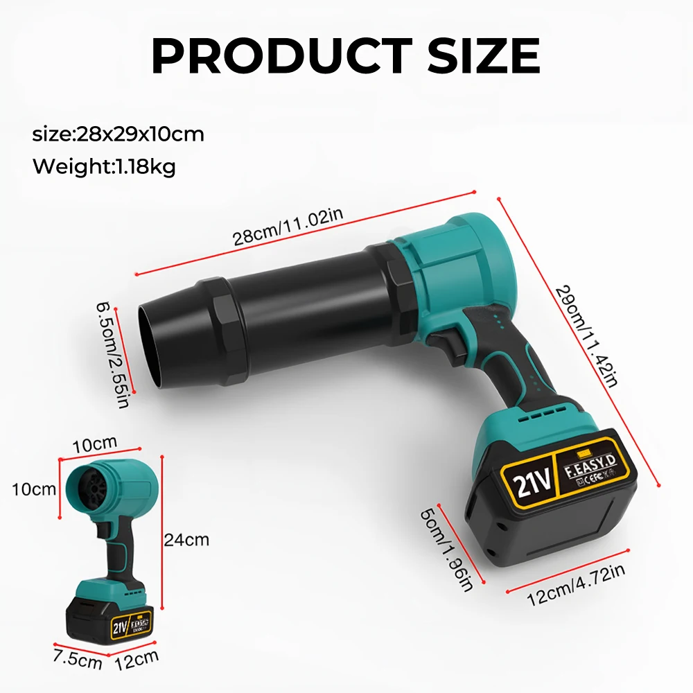 

Brushless Violent Fan Wireless Blower High Power Leaf Dust Collector For Makita Battery Multi-Purpose Cleaning Tool For Home/Car