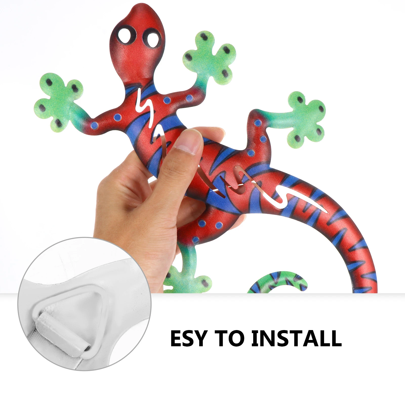 

Iron Gecko Wall Decor Craft Adornment Retro Hanging Home Office Bedroom Living Room Garden Yard Art Piece Figure Model