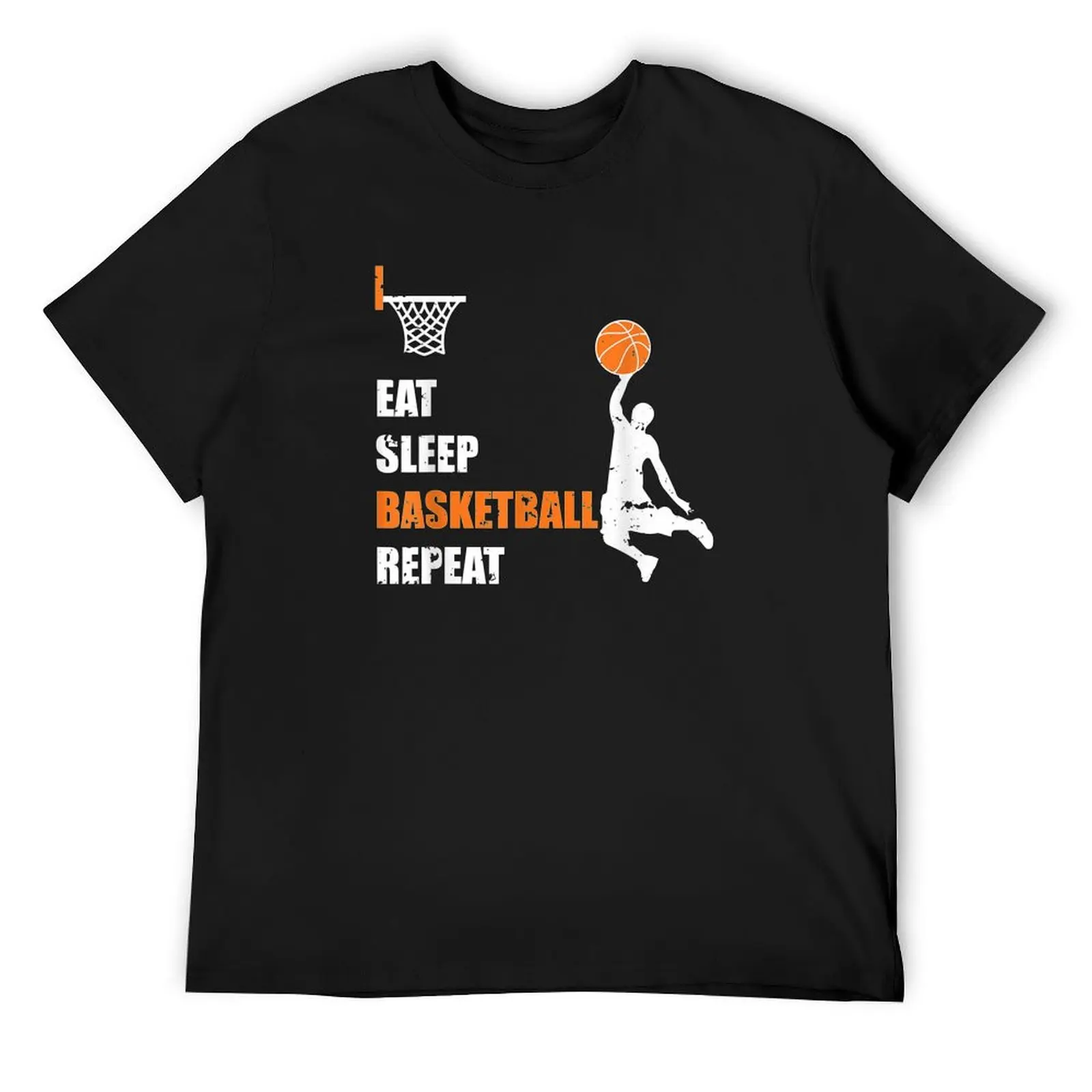 

Eat Sleep Basketball Repeat T-Shirt blue archive man t shirt hippie clothes big and tall t shirts for men