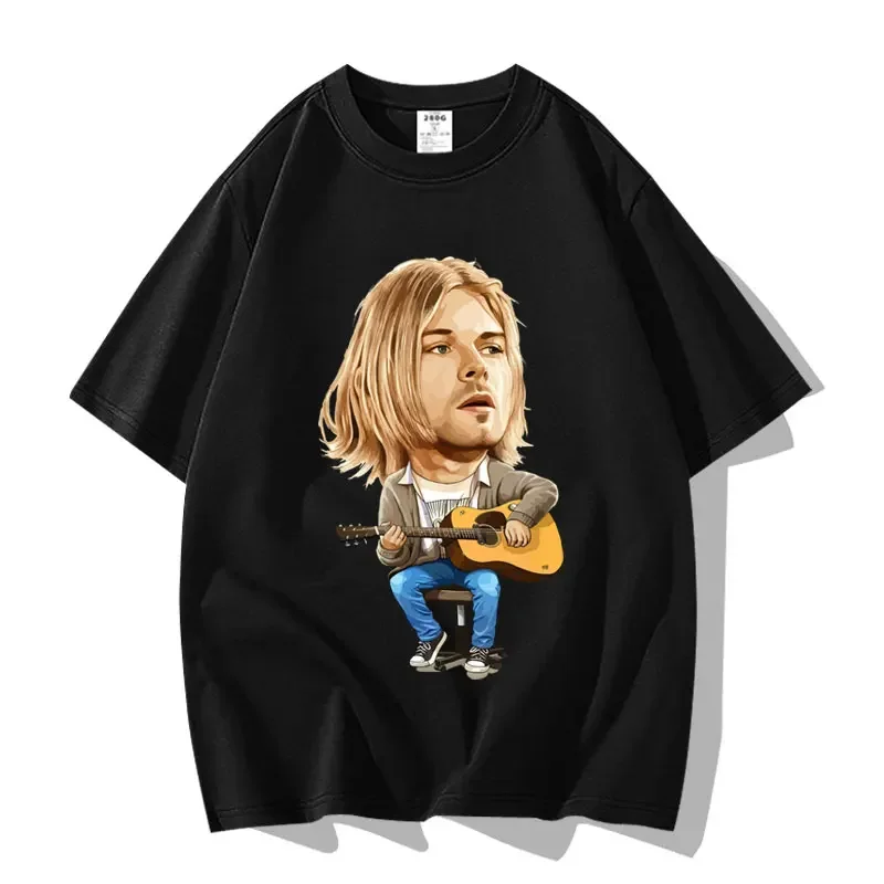 Camiseta de manga corta estilo banda americana de verano, camisa Cultural de media manga, Camiseta deportiva holgada de algodón para verano