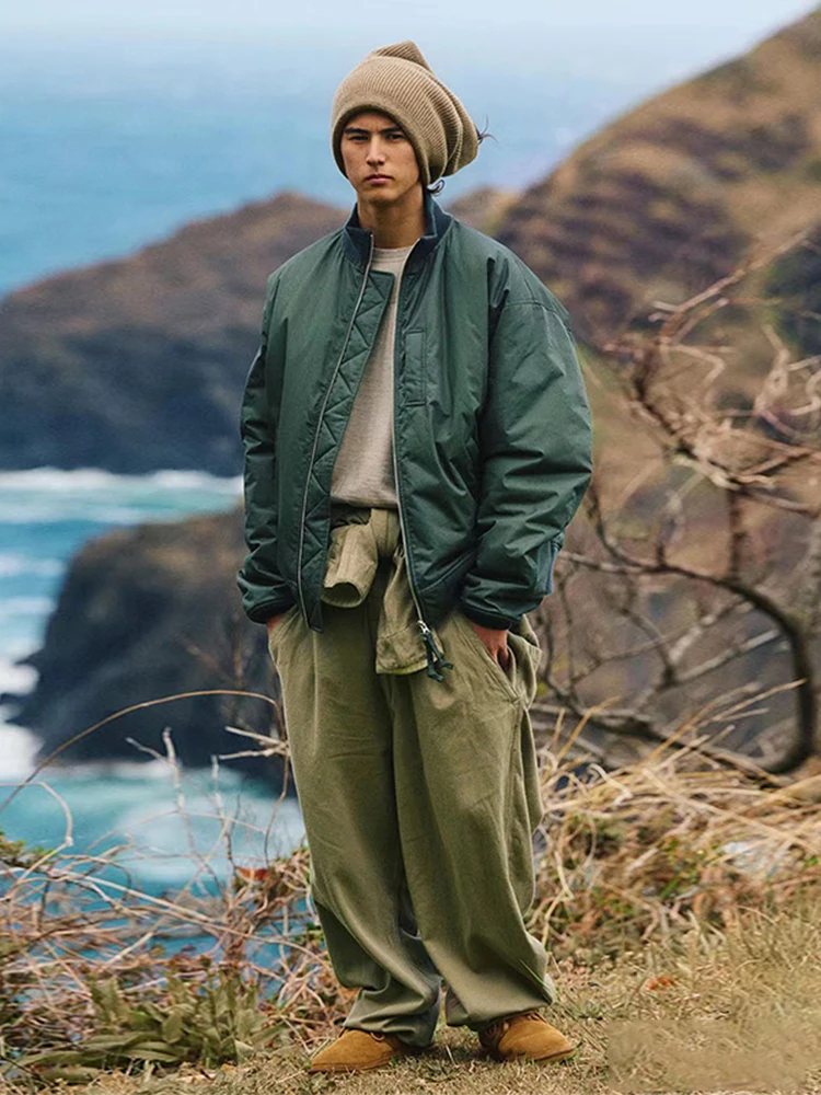 

Nanca Varsi MA Jaet Zipper Cotton Baseball Sle y Coat Warmth Youth Faion Loose Fit Multiple kets Turtlene