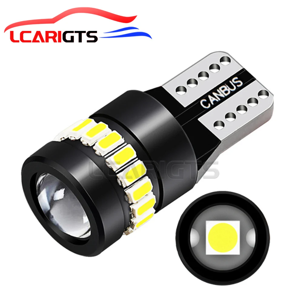 2Pcs T10 W5W LED Bulbs 6000K White Light For Car LED Position Light Bulbs Interior Reading Lights High End Car Accessory