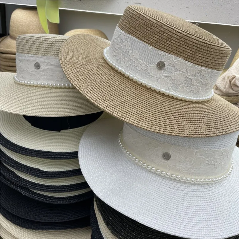 New hat with a flat top women's sunshade made of is for outings and vacations
