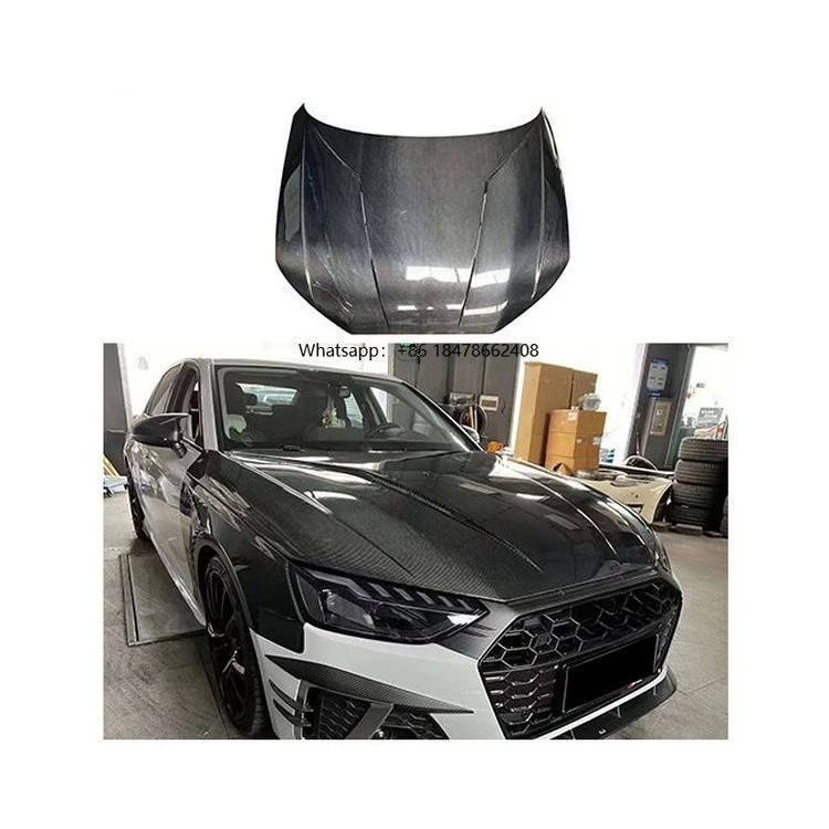 

Auto Body System Car Parts 2021 2024 3K 12K Forged Dry Carbon Engine Cover Bonnet A4 B9.5 Carbon Fiber Hood for 2020-2025