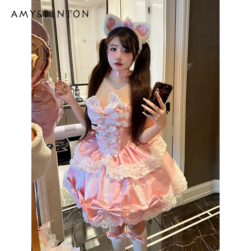 Милые вечерние платья принцессы, элегантный темпераментный топ с бантом и высокой талией, плиссированное бальное платье, платье на день рождения для женщин