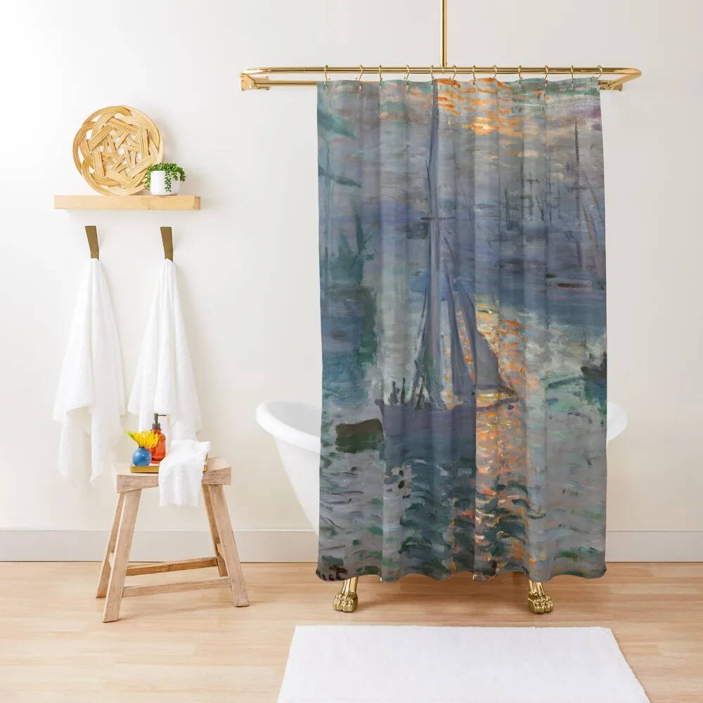 

Sunrise (Marine), Claude Monet Shower Curtain Shower For Bathroom Set Bathroom And Shower Products Curtain