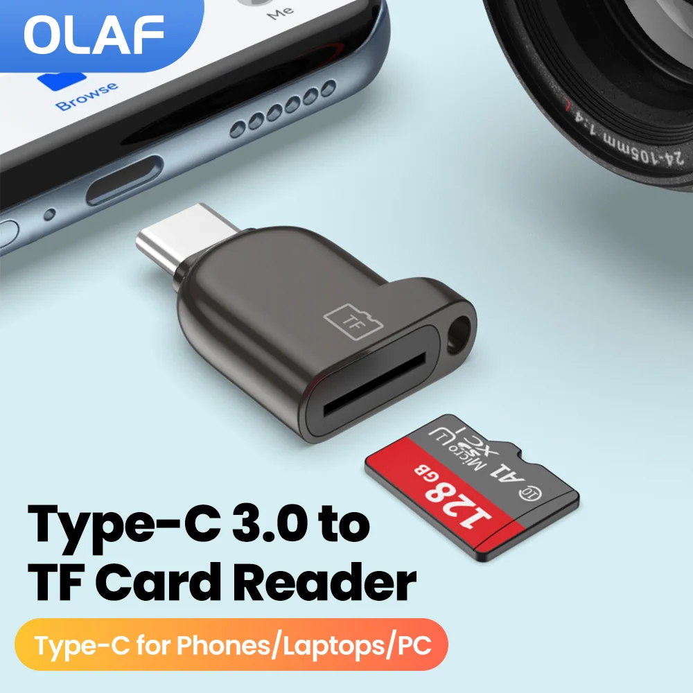 

Portable Type C3.0 Card Reader Adapter OTG Card Reader Mini Type C3.0 To TF Memory Card Reader for Phones PC Laptops Accessories