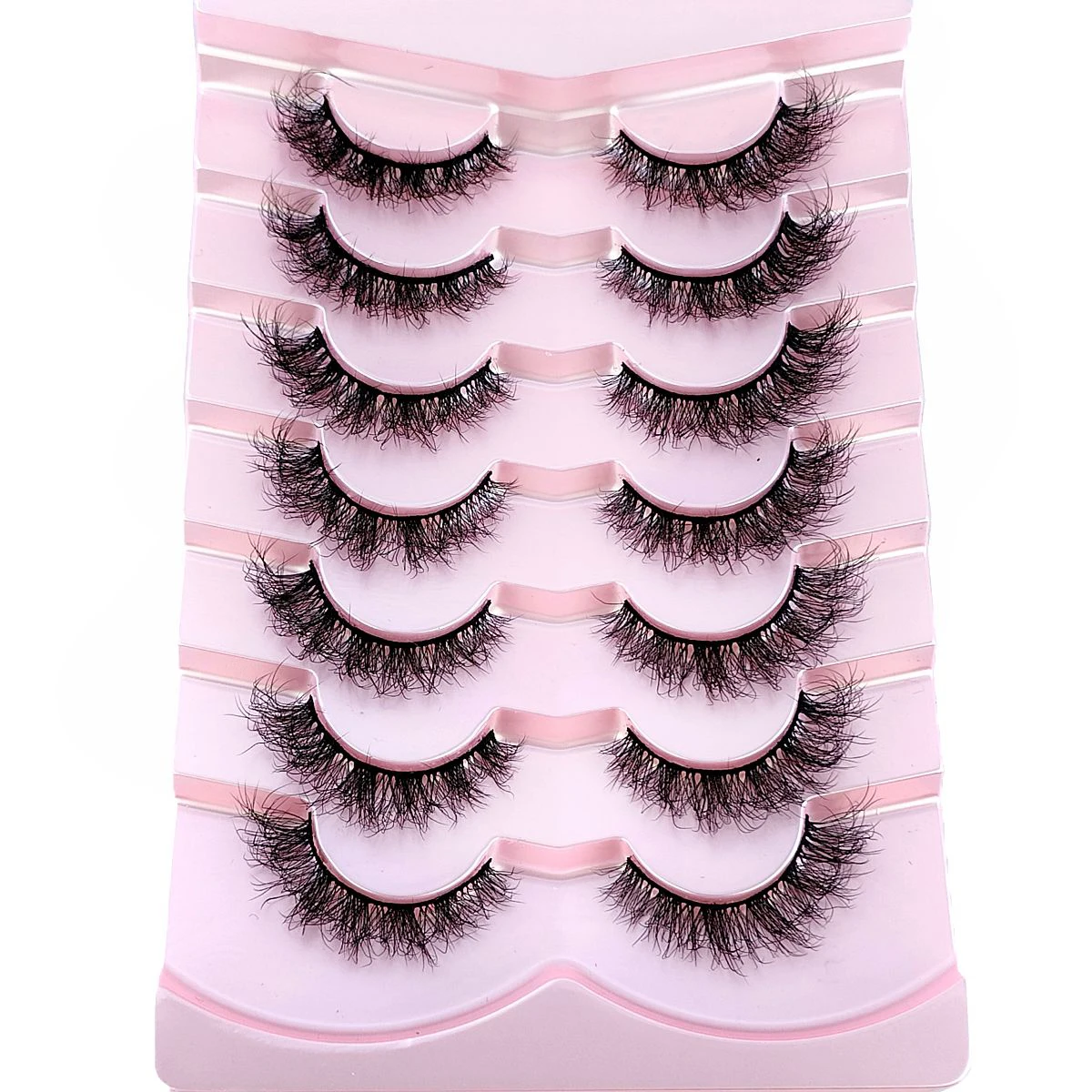 7Pairs Fluffy False Lashes Natural Thick Long Lasting Dramatic 3D Faux Mink Eyelashes Volume Wholesale Full Strip Lashes Makeup