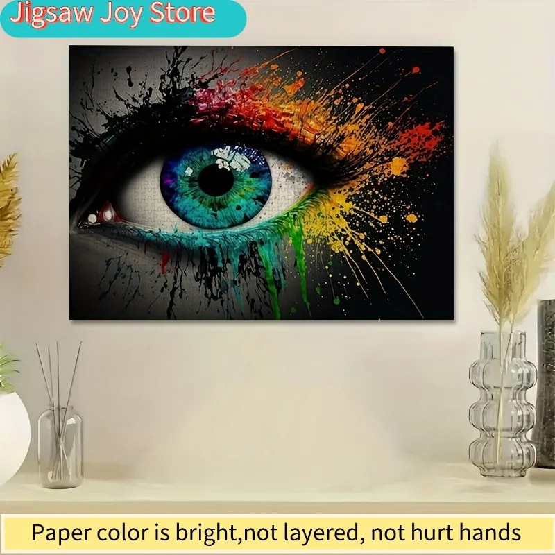 

1000-детальный бумажный пазл, развивающая головоломка с номерной основой, веселая семейная игра, декор для дома своими руками | Эффект разноцветных брызг E