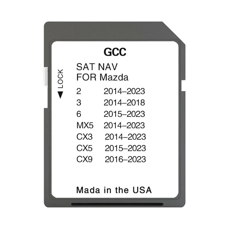 for Mazda MX5 from 2014 to 2023 Sat Nav Sd Karte Navigation Cover Country GCC Middle East Kuwait Egypt Bahrain Jordan Oman