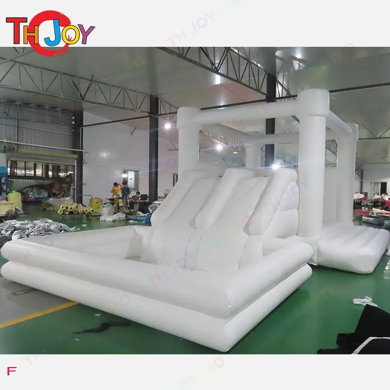 7.5x4m Commercial Grade PVC Inflatable Bubble House White Bounce House with Slide for Party/Event/Wedding for sale