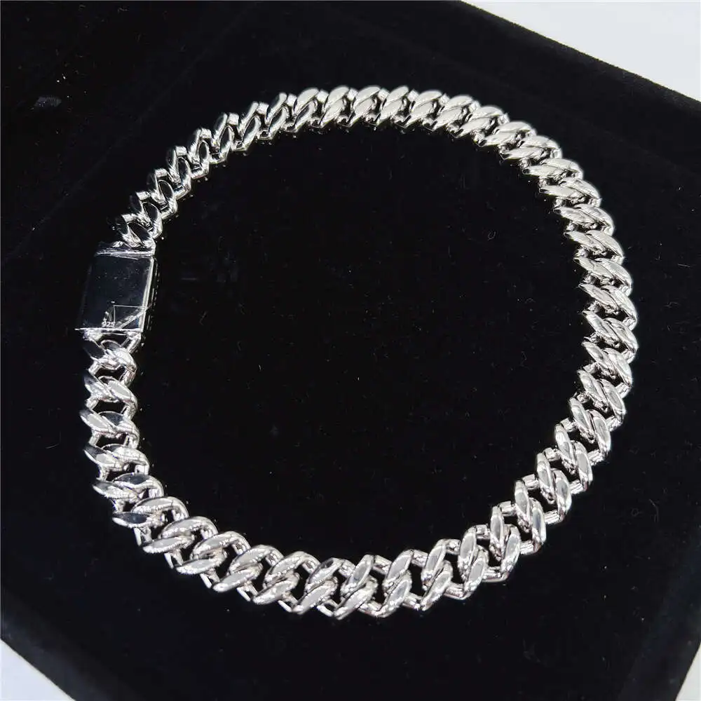 Luxury 15mm 16 18 20 22 24 Inches Hip Hop Bling Necklace Vvs Moissanite Diamond Iced Out 925 Silver White Gold Cuban Chain.