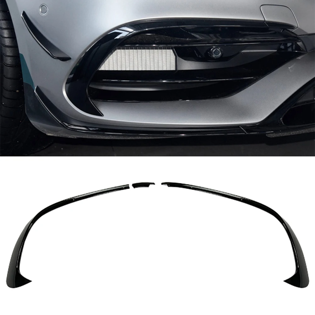 2Pcs Car Front Bumper Lip Splitter Spoiler Decoration Cover Trims For Mercedes Benz A-Class W176 A200 A45  2016 2017 2018