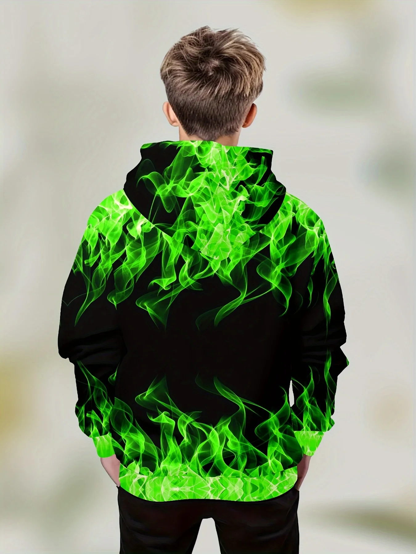 Kinder Kleidung Jungen Hoodies Langarm 3D Flamme drucken Kinder Frühling Herbst Kleidung lässig stilvolle Jungen Mädchen Kleidung Pullover Tops – Detail 14