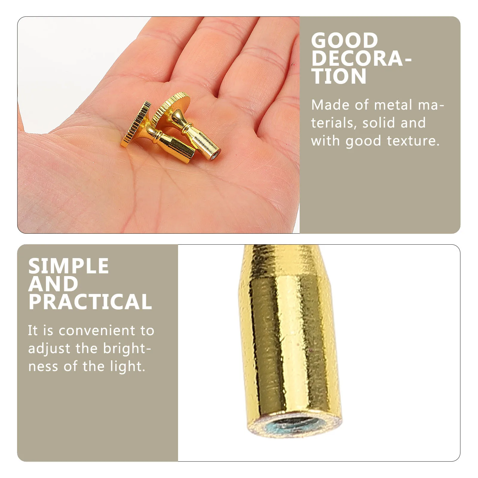 

4Pcs Lamp Switch Knobs Copper Durable Replacement Light Socket Knob for Floor Table Lamp on Off Light Turn Switch Knobs