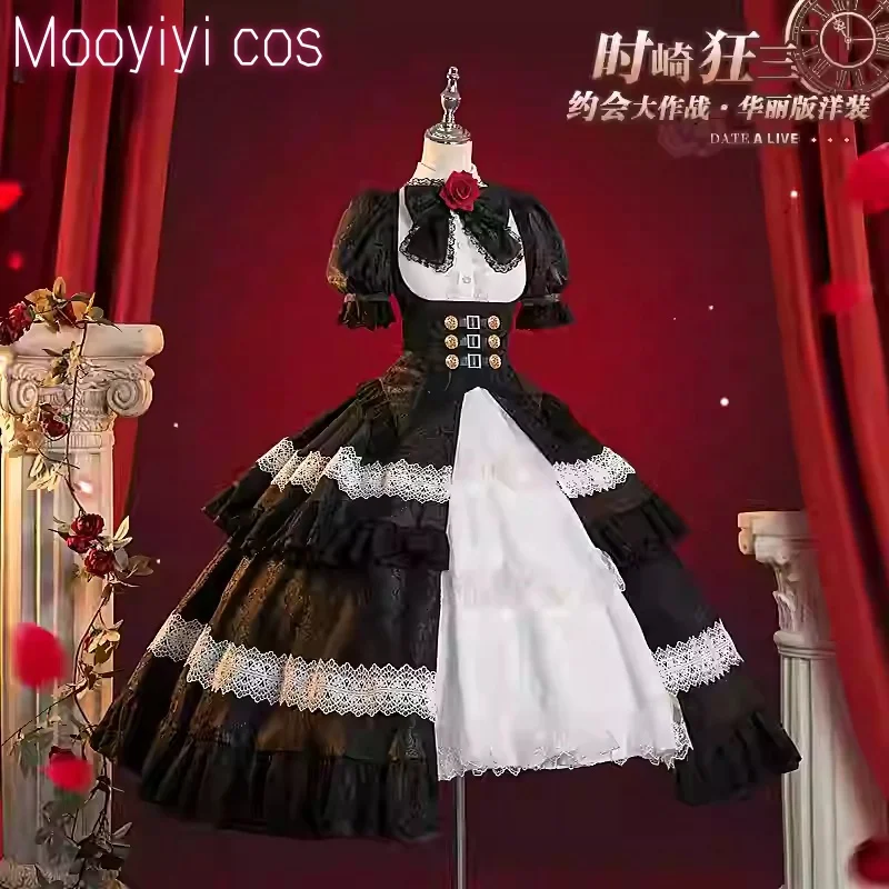 Mooyiyi kostum Cosplay Kurumi cos Tokisaki baru kostum Cosplay Halloween lolita pakaian gaya Barat gaun seksi S-XL buruk cantik