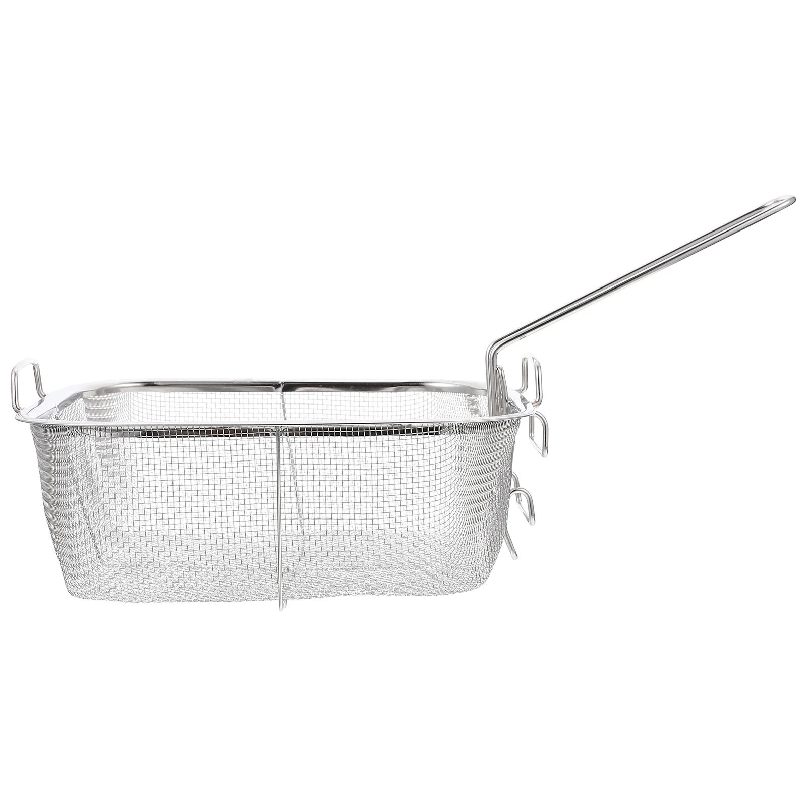 

1pc Stainless Square Frying Basket 24x24cm French Fries Basket Multi-purpose Kitchen Strainer Oil Drain Mesh Cooking Tool