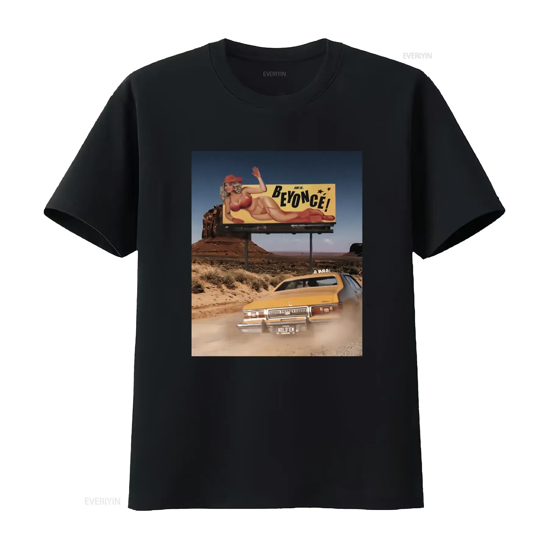 Beyonce Texas Hold 'Em Retro T Shirt Act II COWBOY CARTER Exclusive Album Merch for Fan Print vintage Washed fashion Breathable