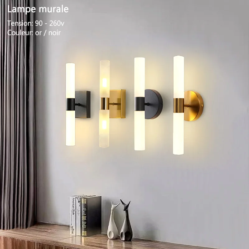 Modern LED Wall Lamp 90-260V White Glass Sconce for Bedroom Bedside Corridor Mirror Stairs TV Wall Home Decor Lighting Fixture