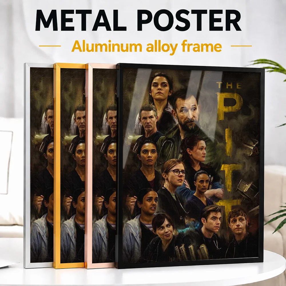 The Pitt TV Show Framed Metal Print Customized Photo Cinematic Ensemble Style Wall Art For Media Room Thoughtful Birthday Gift