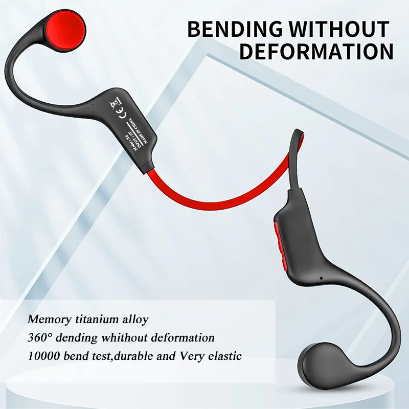 Bone Conduction Headphones Bluetooth Headset Wireless Earphone MP3  Swim Sports IPX8 Waterproof with Mic Ear-hook Hifi Stereo