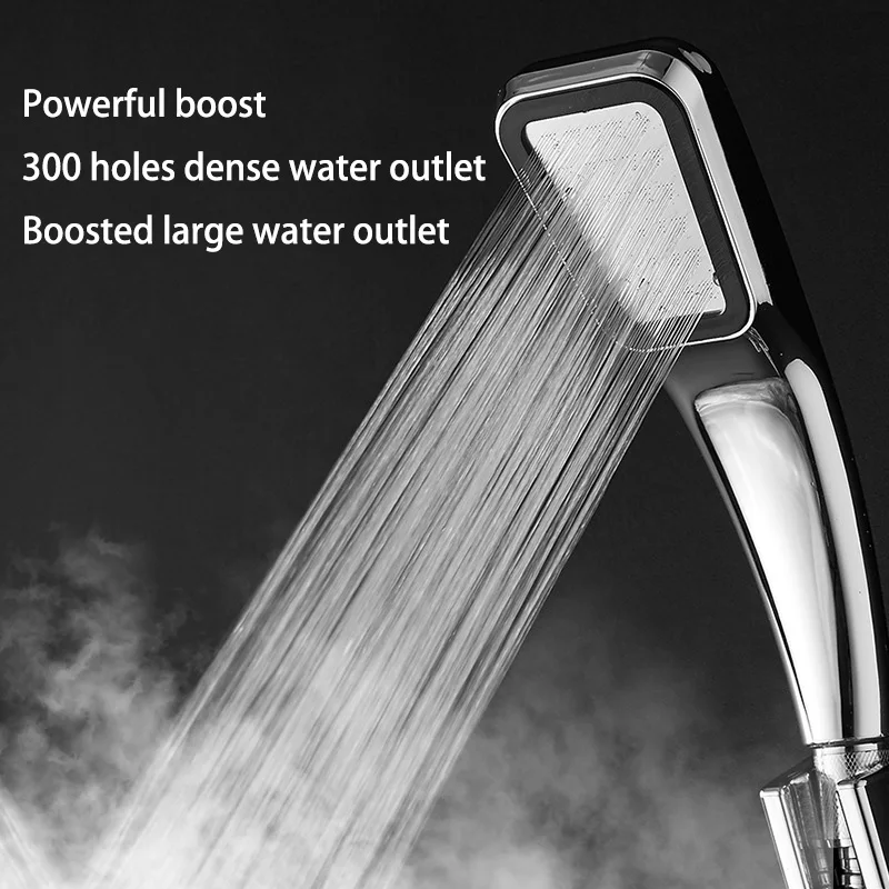 Hot 300 Hole Super Pressurized Shower Head Handheld Hanging High Pressure Water-Saving Shower Nozzle Bathroom Accessories