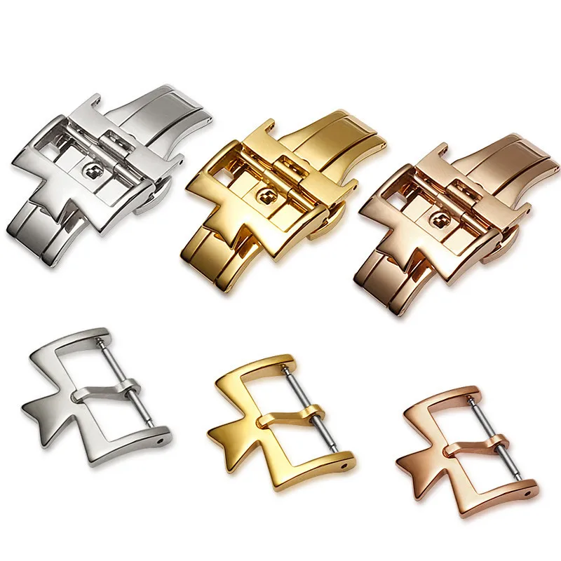 Stainless Steel Watch Clasp for VC Vacheron Watch Strap Buckles Constantin Silvery Golden Rose Gold Metal Pin Clasp 14MM-20MM