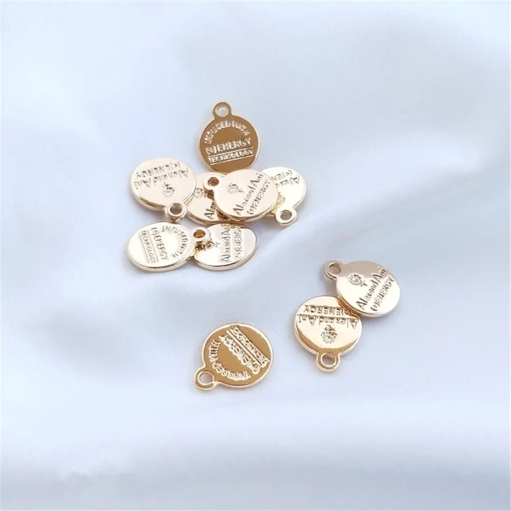 14K Gold Plated Accessory English letter round brand small pendant diy bracelet pendant as the first accessory pendant