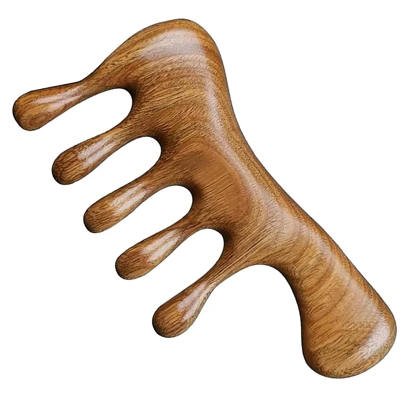 

1 PCS Manual Scalp Massager Comb For Scalp Hair Massage Head Massager Wood Brown Portable Gua Sha Massage