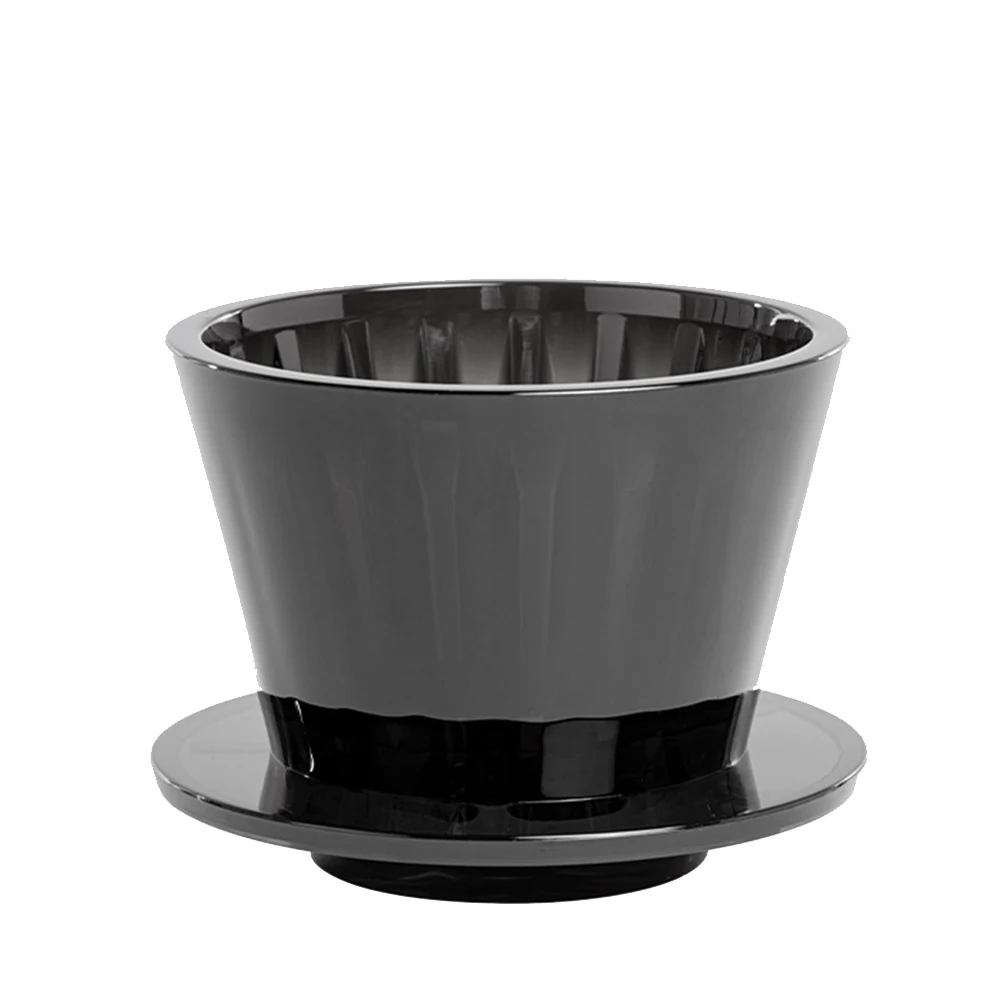 B75 Wave Coffee Dripper Crystal Eye Pour Over Coffee Filter PCTG 1-2 Cups Coffee Maker Increase Uniformity Black