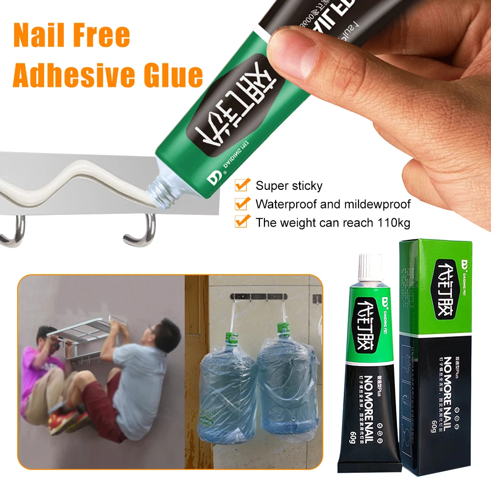 30/60g All-purpose Glue Quick Drying Glue Strong Adhesive Sealant Fix Glue Nail Free Adhesive for Plastic Glass Metal Ceramic