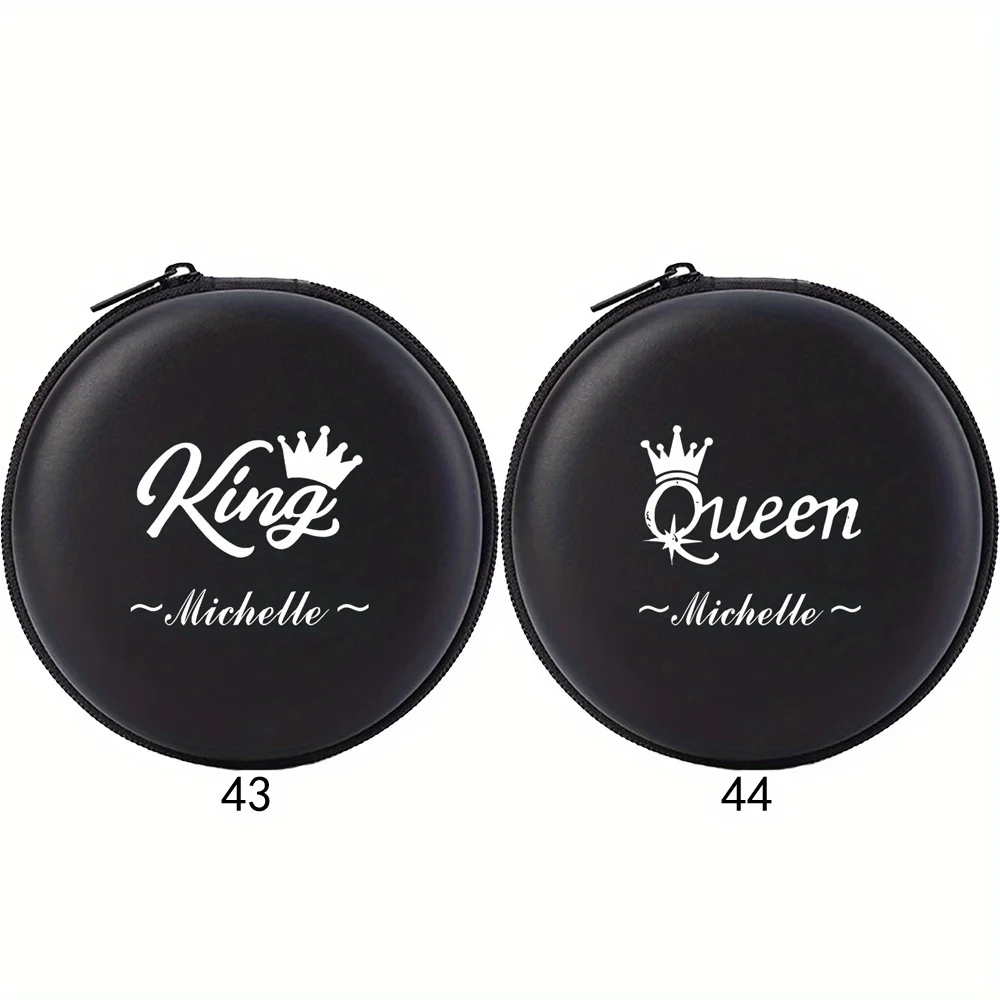 شخصية مخصصة اسم استدارة سماعات صندوق غطاء واقٍ مزخرف لهاتف آيفون كابل بيانات حقيبة للتخزين حالات سستة المحمولة منتجات مخصصة