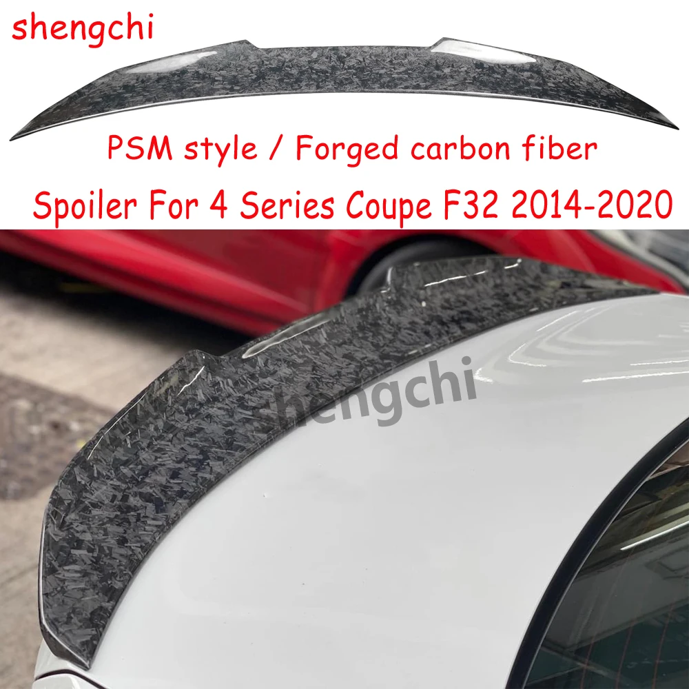 F32 PSM Style Forged Carbon Fiber Rear Spoiler For BMW 4 Series Coupe F32 420i 428i 430i 435i 440i Rear Trunk Spoiler 2014-2020