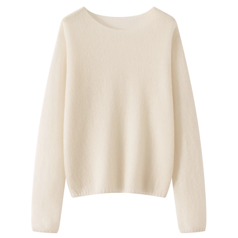 

Luxury Women100% Cashmere Sweater Knit Pullovers O-neck Base Shirts Loose Fit Autumn Winter Korean Style Skin Friendly Top