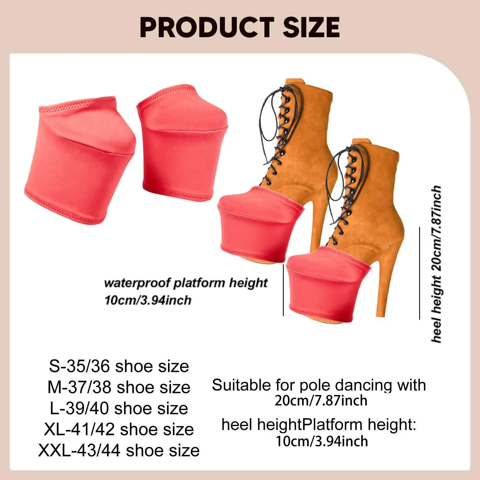 1 Pair Pole Dance Shoe Protectors,for Training Performances for Dancers Women for 8 inch Heels Sleeves Stripper Shoe Covers