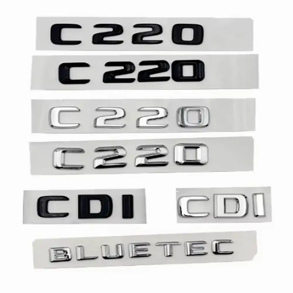 ABS 3D Chrome Car Letters Rear Trunk Badge Sticker  for BLUETEC C220 CDI Emblem  For Mercedes C220 W204 W205 W203 Accessories