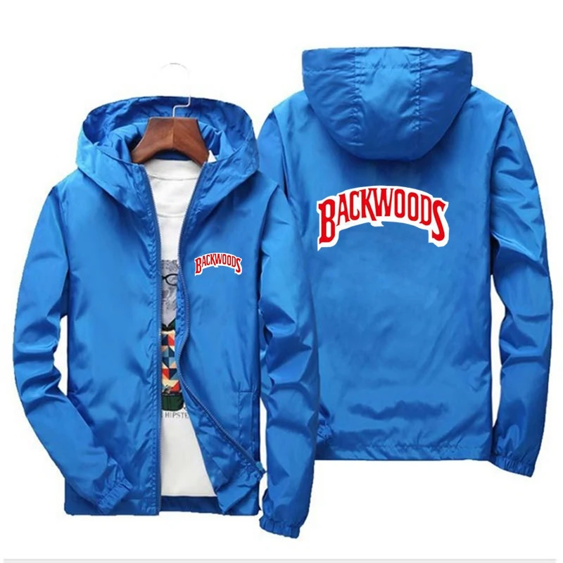 BACKWOODS-Manteau fin à fermeture éclair imprimé pour hommes, sweat à capuche coupe-vent, blazer de rue décontracté, vêtements pour hommes, 7XL, printemps, été, 2024