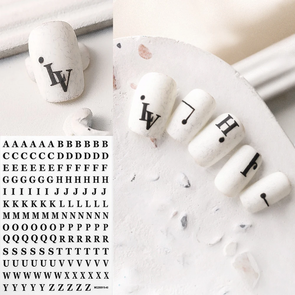 Tools Back Glue Self Adhesive English Alphabet Hollow Nail Art Decorations Nail Stickers English Alphabet Decals Nail Foils