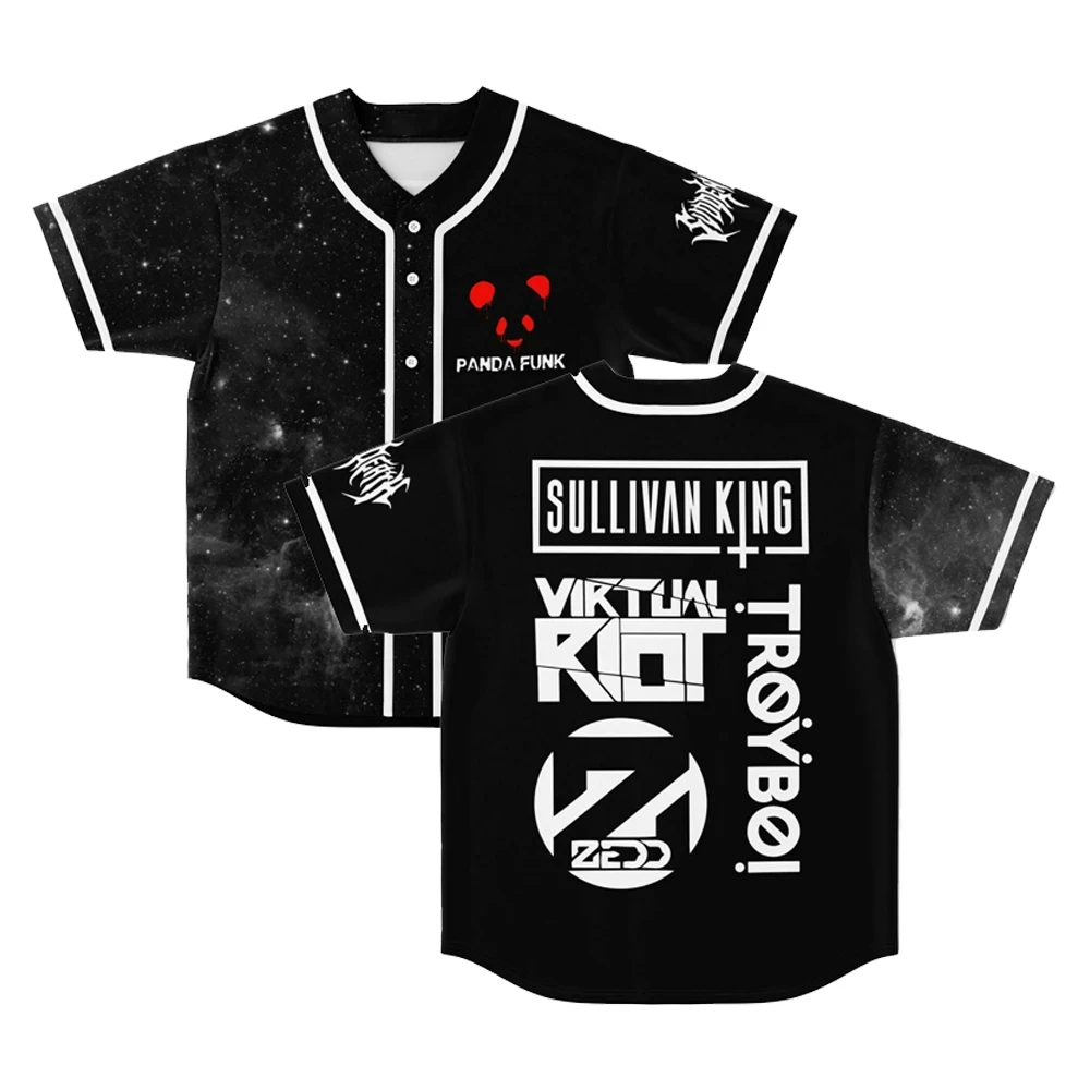 

All in one Baseball Jersey Deorro Sullivan King Zedd Merch Short Sleeve Button-Down Shirts Women Men Streetwear Tops