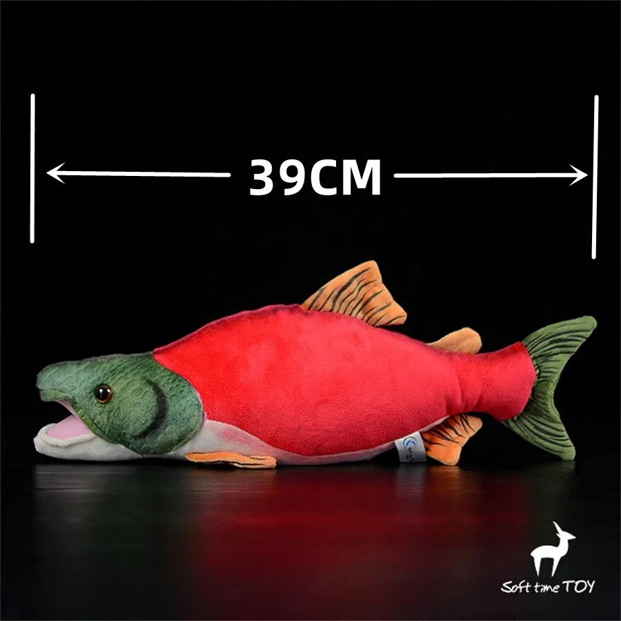 Sockeye Salmon High Fidelity Trout Plushie Kokanee Plush Toys Lifelike Animals Simulation Stuffed Doll Kawai Toy Gifts Kids