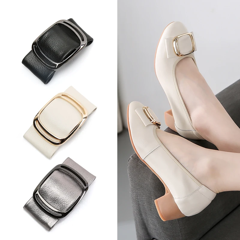 Bow Metal Decorative Shoe Decora Flower DIY Self-adhesive Women's Shoes Leather High Heels Buckle Single Shoe Decorations Buckle