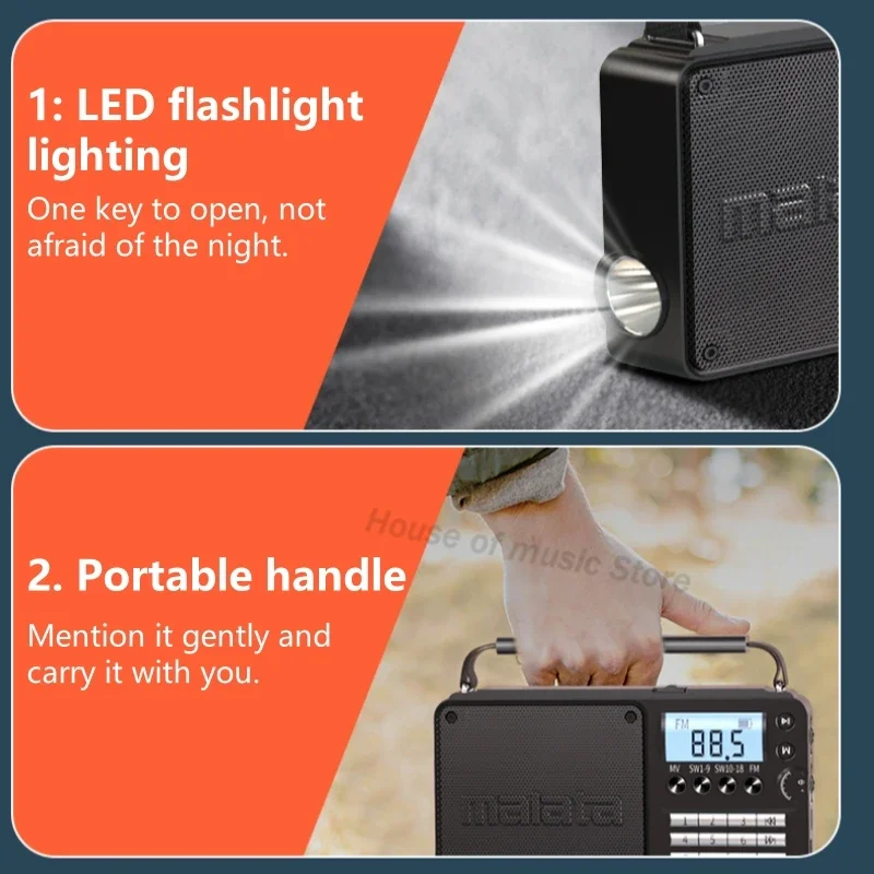 New Good Price Bluetooth Speakers With Led Light Multifunctional Rechargeable All-band Radio Portable Plug-in Card for Listening