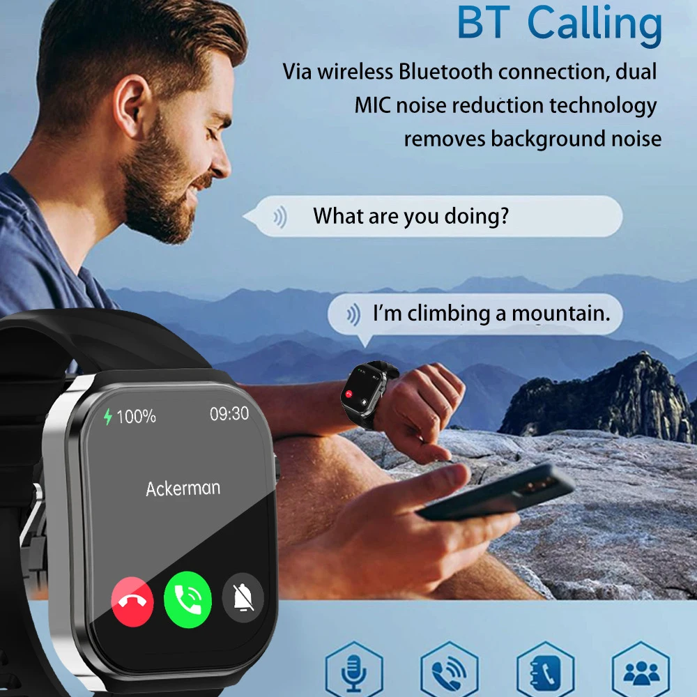 Relojes inteligentes para hombre con llamada de diente azul de 2,2 ", más de 100 modos deportivos, Monitor de ritmo cardíaco y salud, asistente de voz, reloj inteligente resistente al agua para mujer