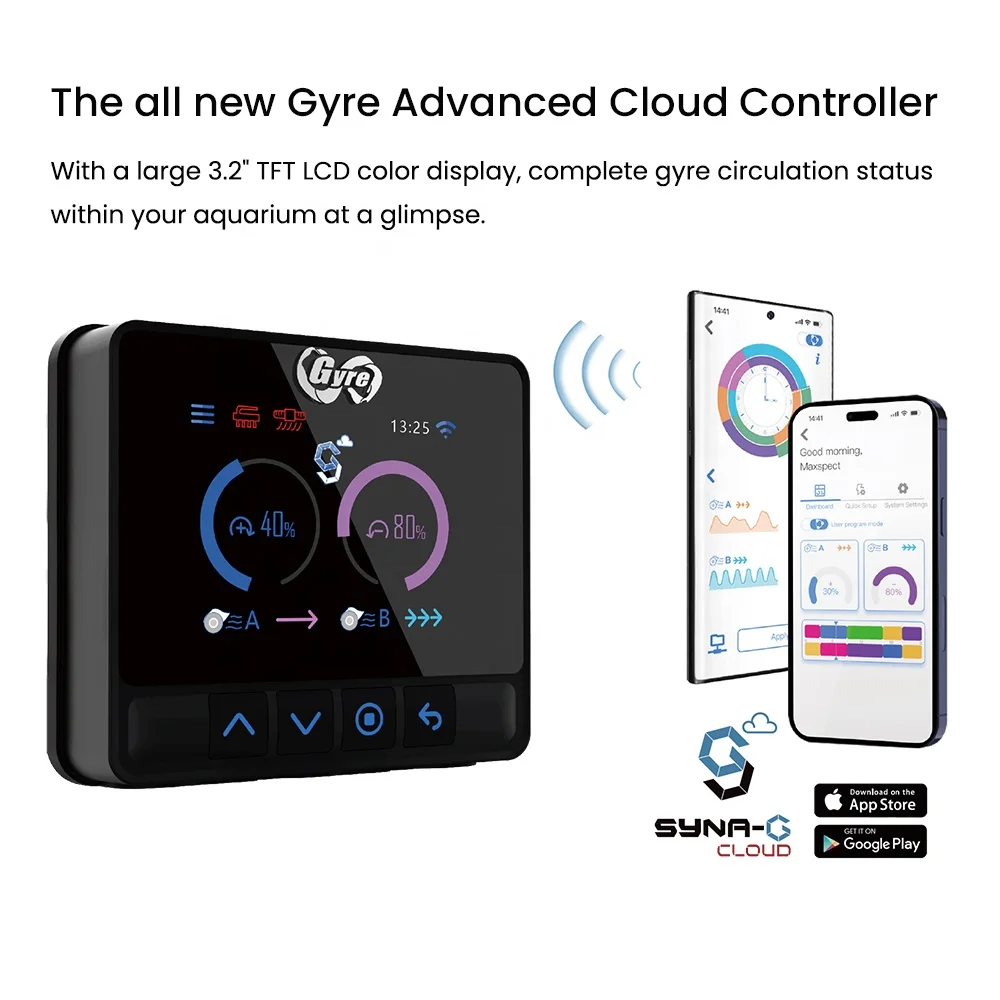 MJ-Grye 300 Advanced Controller Syna-G App Waterproof Silent Saltwater Aquarium Water Flow Pump for Marine Coral Reef Fish Tank