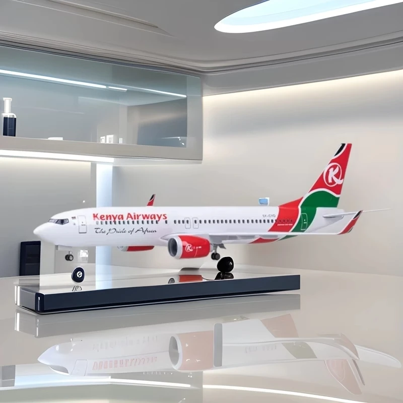 

1:85 scale aircraft toy 47CM Die-Cast Resin B737 Kenya Airways 737 airplane toys for child Model Collected Gift By Aviation