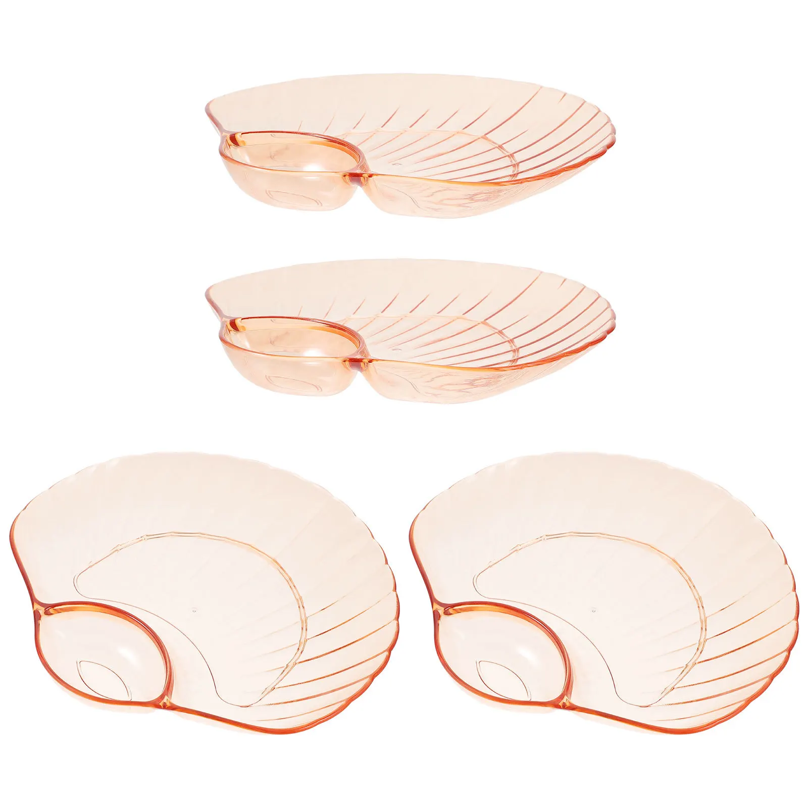 

4Pcs Shell Style Storage Plates Multi-Purpose Snack Tray Fruit Holder Candy Dish Dried Fruit Plate for Home Party Serving