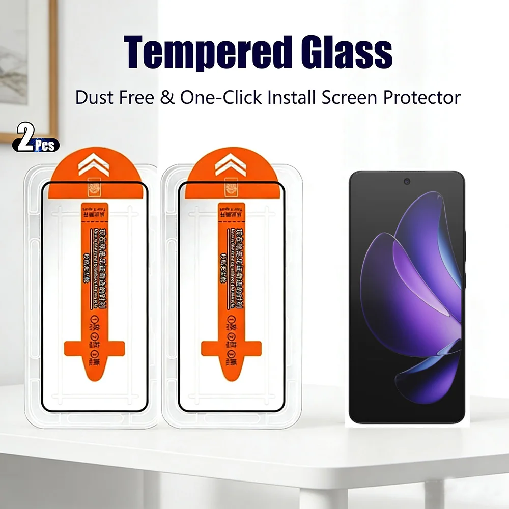 2 Stück Displayschutzfolie für OPPO Reno13 F FS Reno12 F FS Reno11 F Reno 13 13F 12F 11F 11FS 12FS Gehärtetes Glas Staubdicht Installation